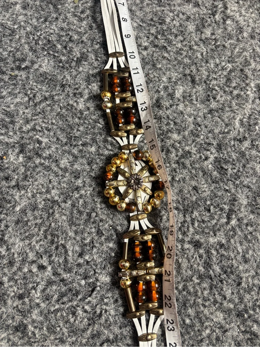 Women's Decorative Beaded Silver-Tone Waist Belt
